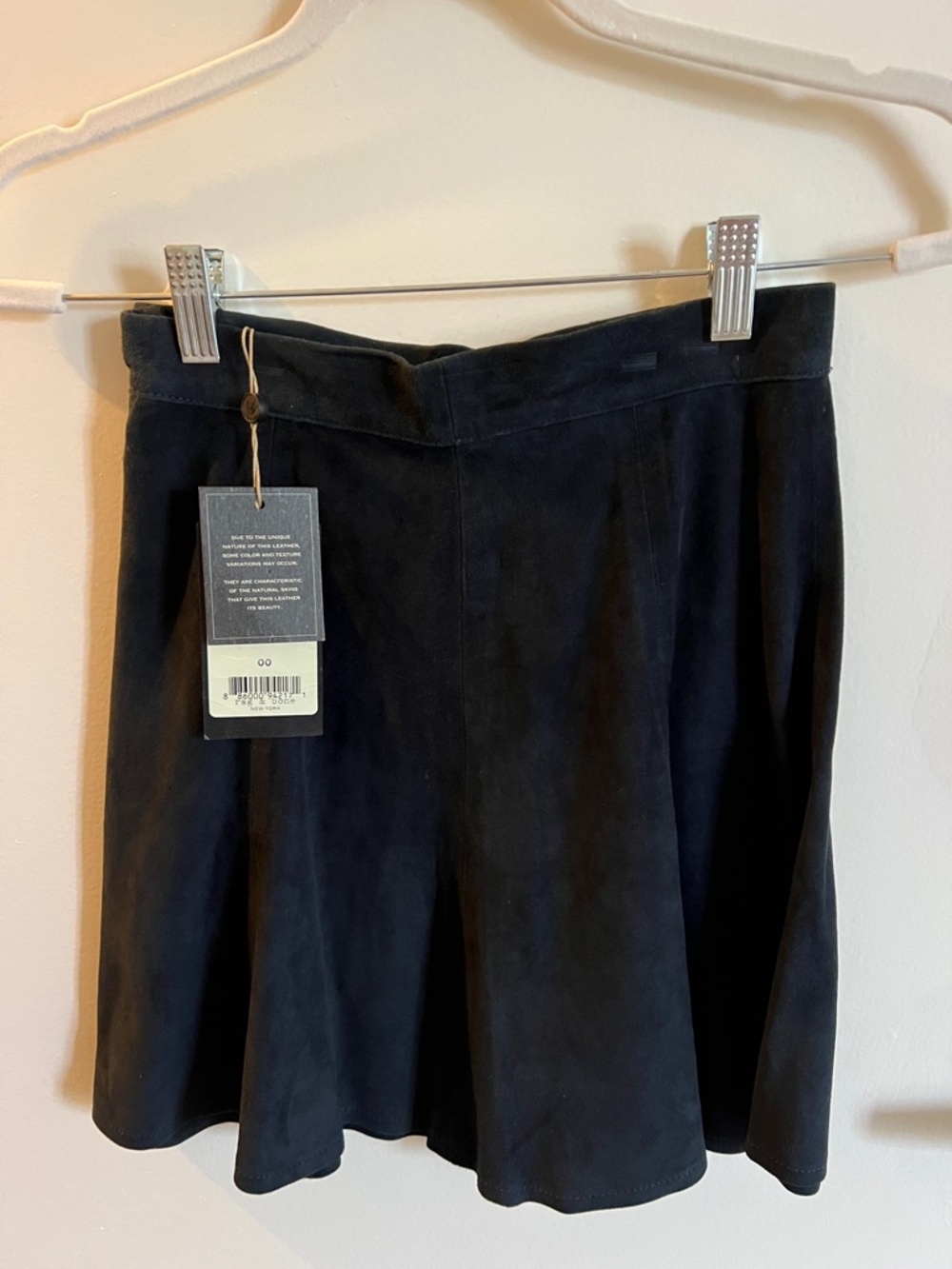 Rag & Bone suki skirt navy suede size 00 NWT